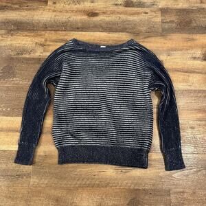 Gap Blue Striped Dolman Sleeve Textured 3D Knit Pullover Grunge Sweater L EUC